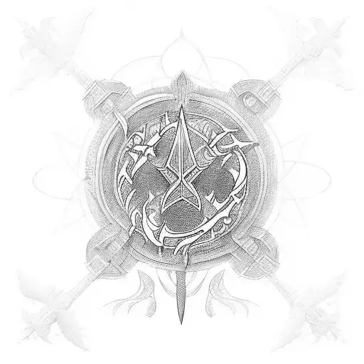 mystical protection symbol of pagan civilizations tattoo design idea