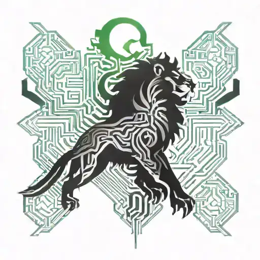 tree, phoenix, lion, fashion apple, puzzle pieces tattoo design idea