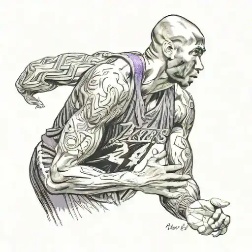 Kobe Bryant Numbers and Real Black Mamba Wrapped  tattoo design idea