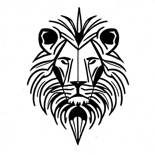 lion and mountain tattoo design idea