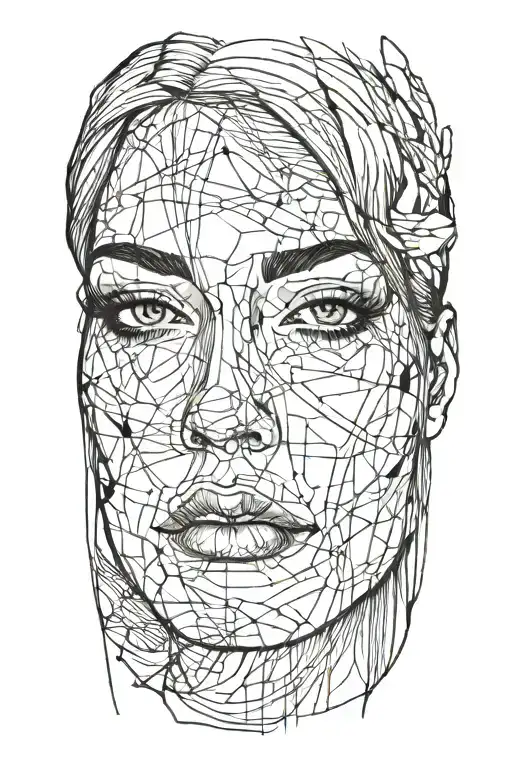 sexy nude woman bleeding from eyes tattoo design idea