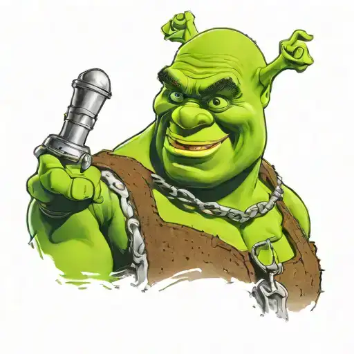 Shrek as a gangster tattoo design idea