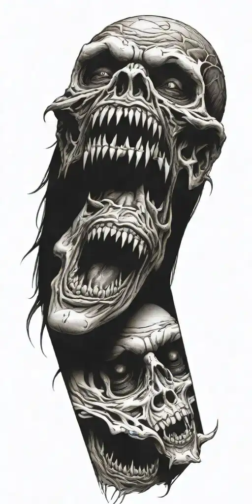 scary monsters from hell tattoo design idea