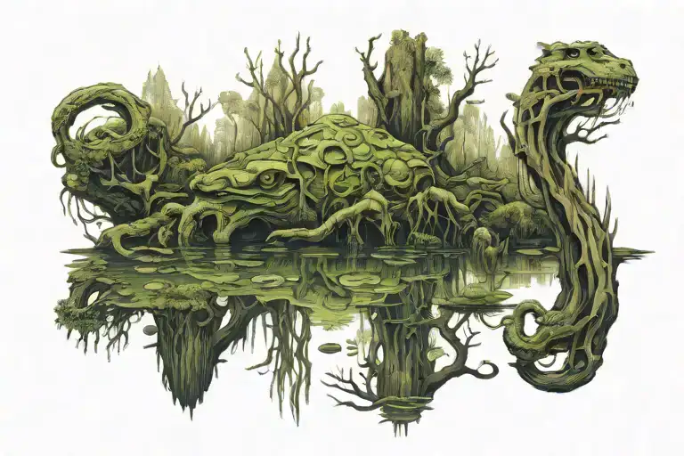 swamp tattoo design idea