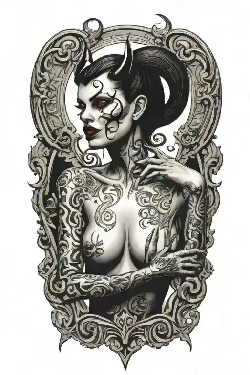Sexy Devil Woman Posing TMfayEPPw9i9SEjw5aR2qV Horror Tattoo