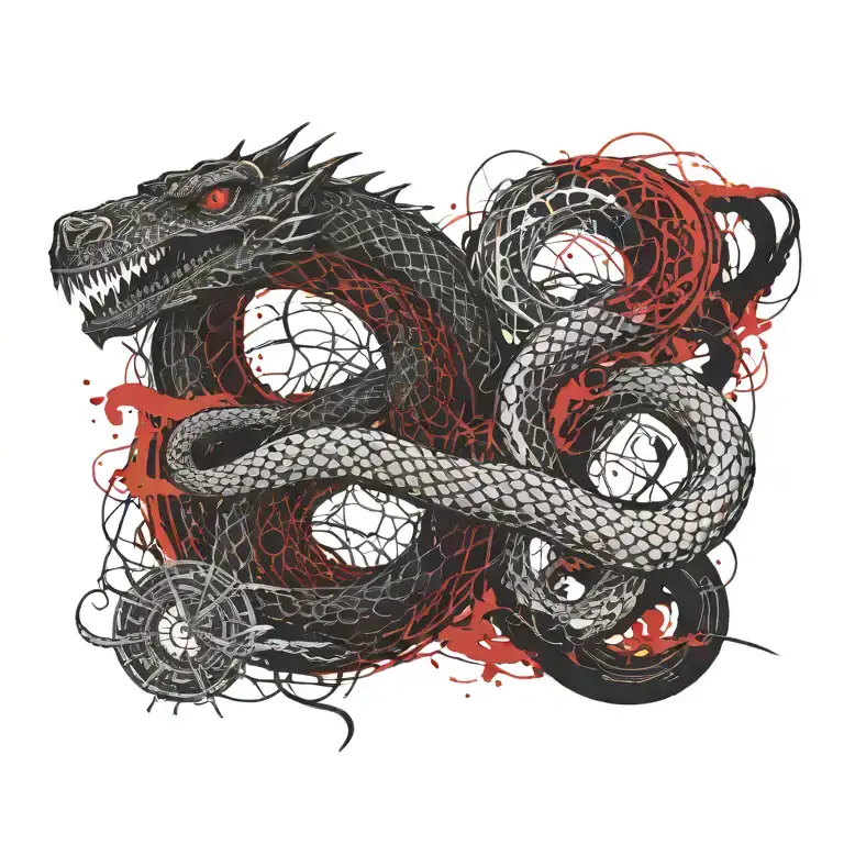 norse world serpent mythology tattoo design idea