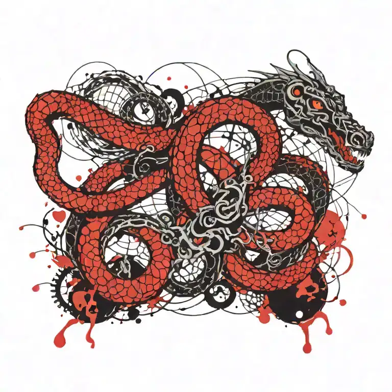 norse world serpent mythology tattoo design idea