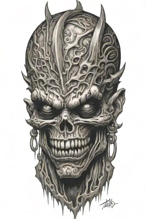 scary monsters from hell tattoo design idea