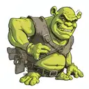 Shrek holding a gun with sunglasses tattoo design idea