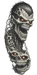 scary monsters from hell tattoo design idea