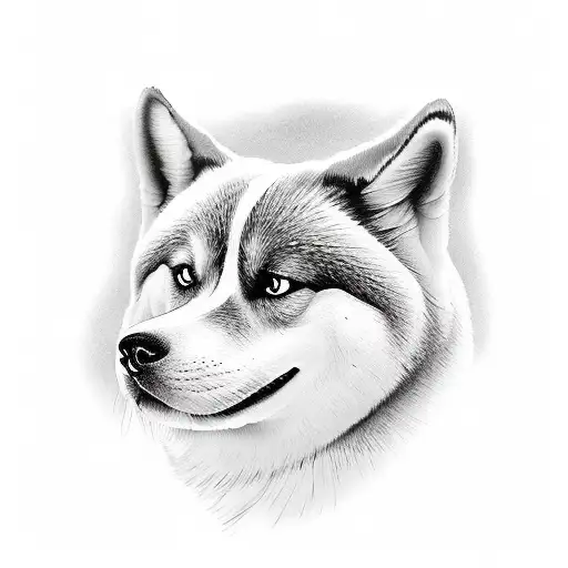 american akita  tattoo design idea
