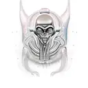 colour tattoo of alien abducting Pharaoh  tattoo design idea