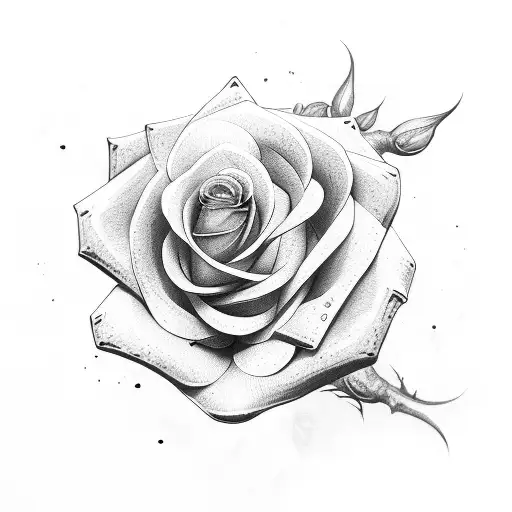 Rose and snake with knife tattoo design idea