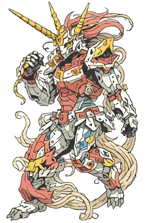 gundam unicorn full body tattoo design idea