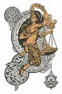 Libra Polynesian patterns tattoo design idea