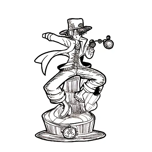 Pocket Watch mix with Log Pose of One piece  tattoo design idea