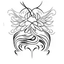 Badminton shuttlecocks transforming into phoenix feathers tattoo design idea