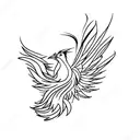Badminton shuttlecocks transforming into phoenix feathers tattoo design idea