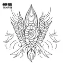 Badminton shuttlecocks transforming into phoenix feathers tattoo design idea