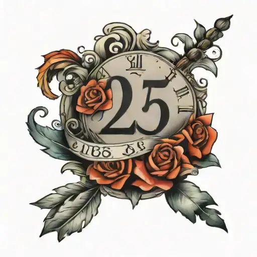 number 25 in roman numerals tattoo design idea