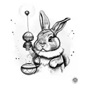 Easter bunny with a hand grenade  tattoo design idea