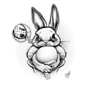 Easter bunny with a hand grenade  tattoo design idea