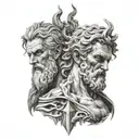 Zeus vs Hades tattoo design idea