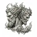 Zeus vs Hades tattoo design idea
