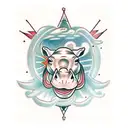 Hippopotamus tattoo design idea