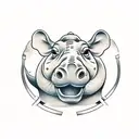 Hippopotamus tattoo design idea