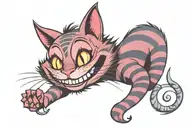 disney alice in wonderland cheshire cat smile tattoo design idea