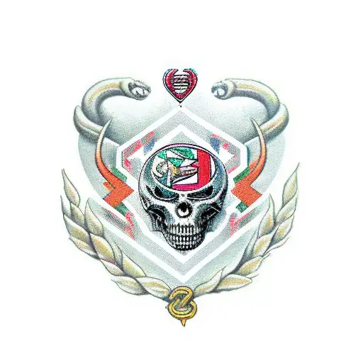 miami hearon with eaztec agle forming letter M with legs and inter miami  tattoo design idea