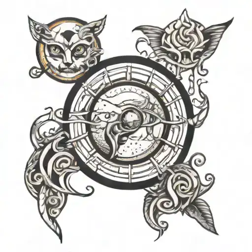 3 full moons tattoo design idea