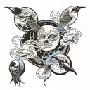 3 full moons tattoo design idea
