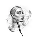 create a beautiful tattoo design with only need to have marble broke face in center and an old school microphone a spool tattoo design idea