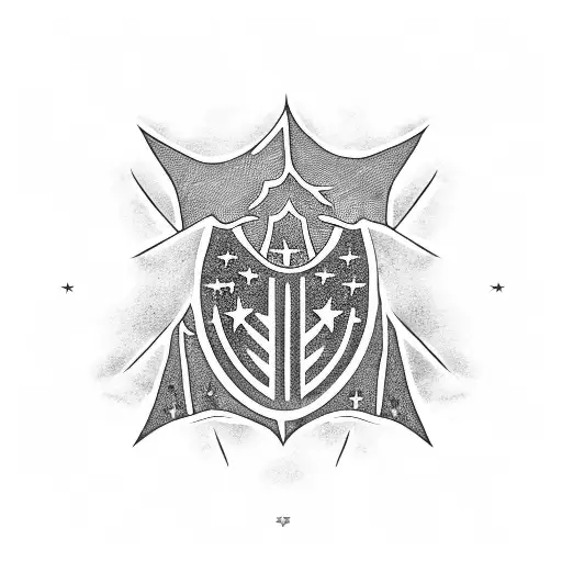 igloo with American flag and palm tree tattoo design idea