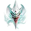 Phoenix plus shark combined and put the infinity symbol on the monster head tattoo design idea