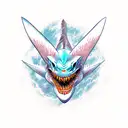 Phoenix plus shark combined and put the infinity symbol on the monster head tattoo design idea