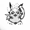 Pikachu thunder bolt tattoo design idea