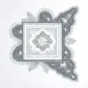 #2 bandana print background  tattoo design idea