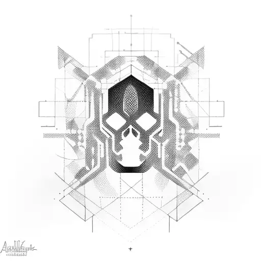 A hacker silhouette surrounded by lines of code tattoo design idea