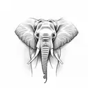 Elephant With rose tattoo design idea