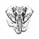 Elephant With rose tattoo design idea