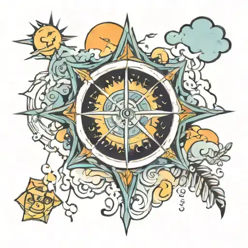 Weather Symbols half sleeve tattoo design idea