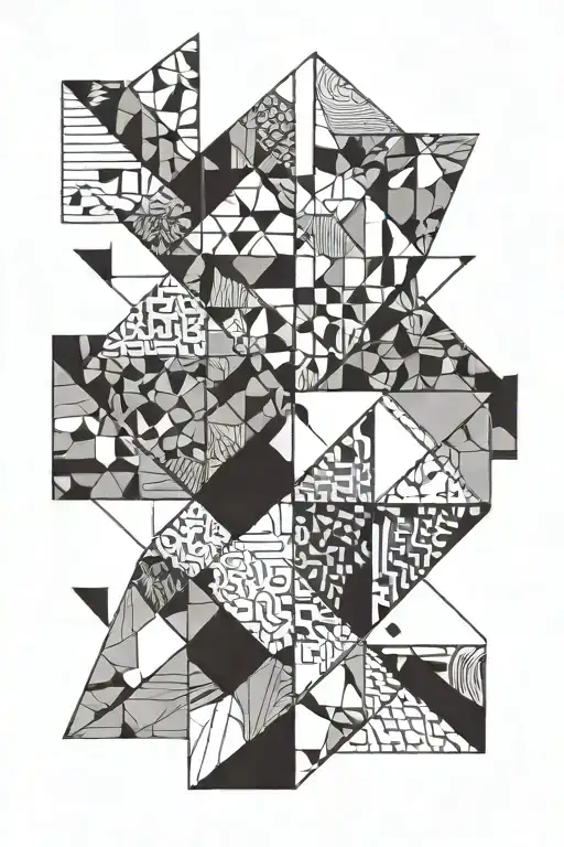 4 squares partially overlapping each other side tattoo design idea