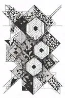 4 squares partially overlapping each other side tattoo design idea
