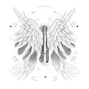 music note with angel wings  tattoo design idea