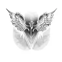 music note with angel wings  tattoo design idea