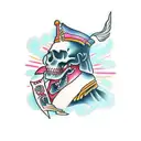 guillotine tattoo design idea