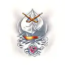 guillotine tattoo design idea